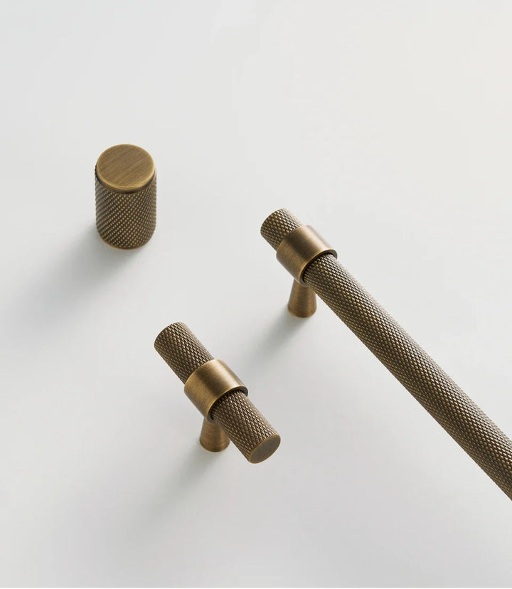 Antique Brass Knurled Cabinet Pull