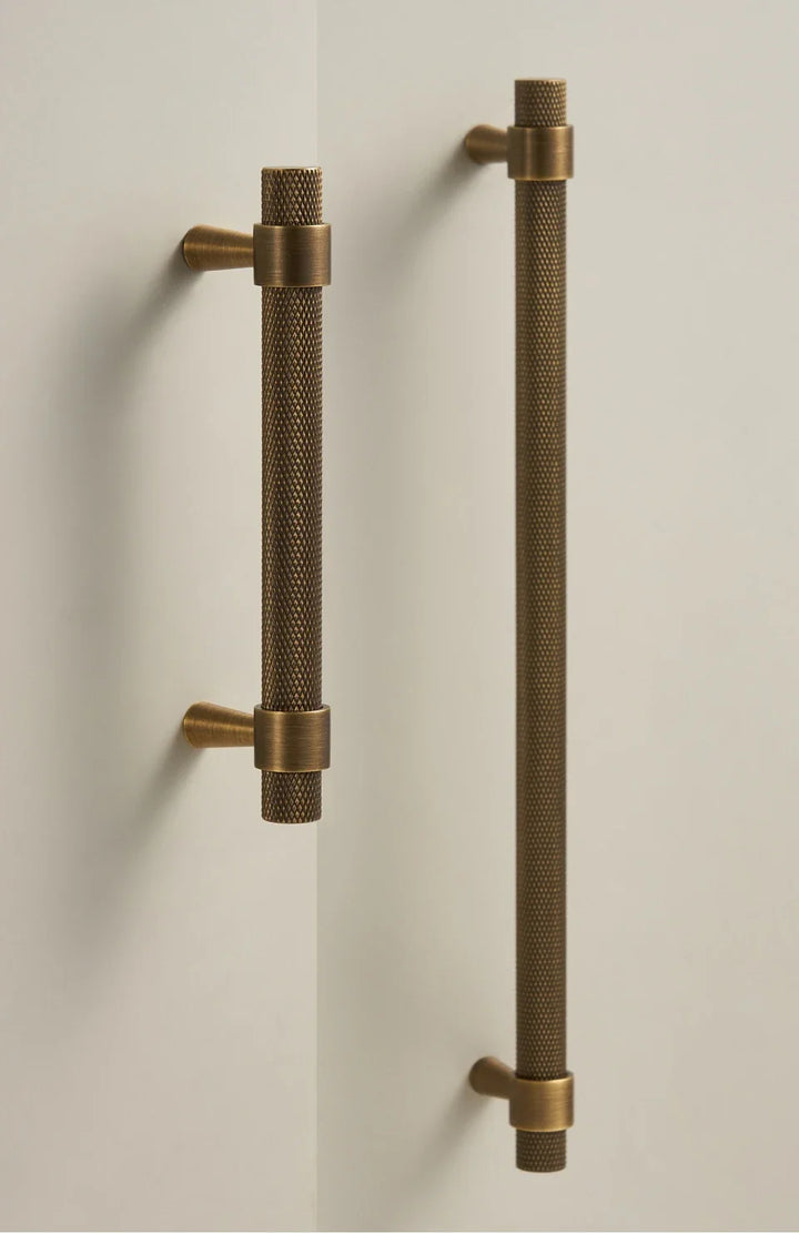 Antique Brass Knurled Cabinet Pull
