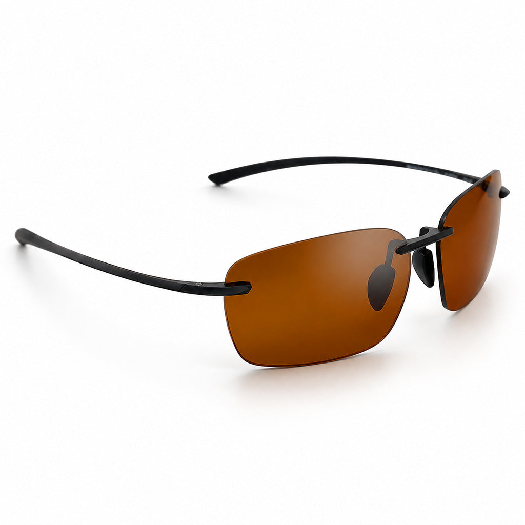 Brown Rimless Featherlight Polarized Sunglasses side view