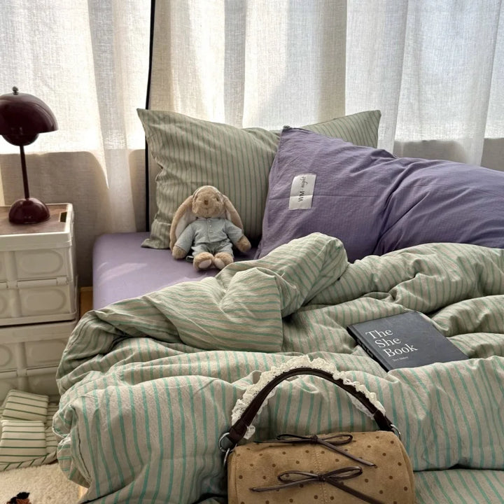 Calm Cotton Stripe Duvet Set 3