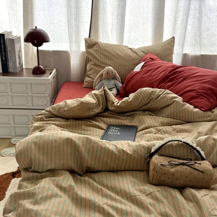 Calm Cotton Stripe Duvet Set 4