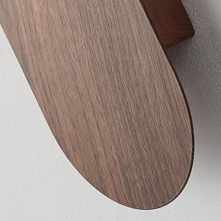 Faux-Wood Curved Arm Sconce