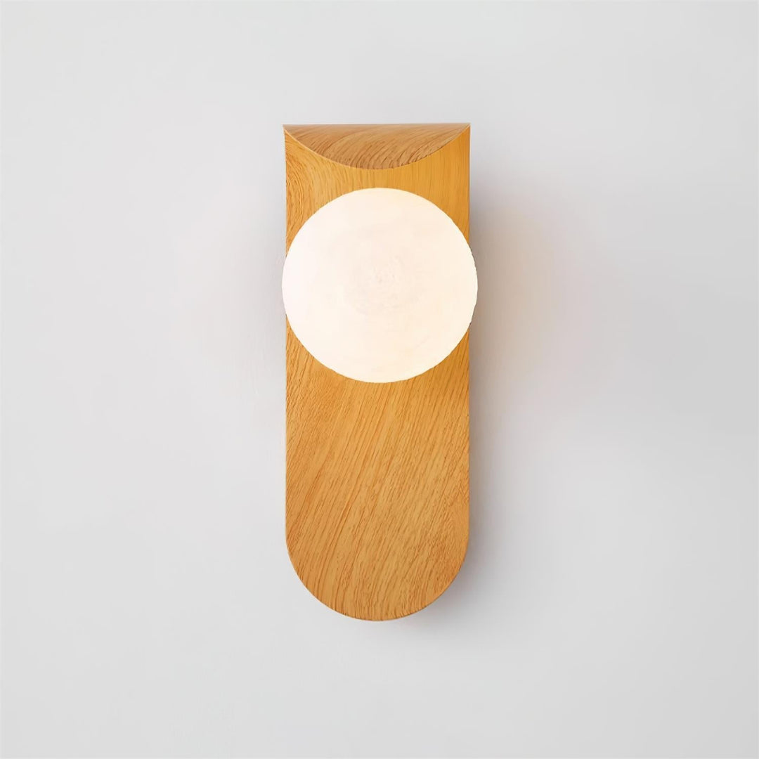 Faux-Wood Curved Arm Sconce