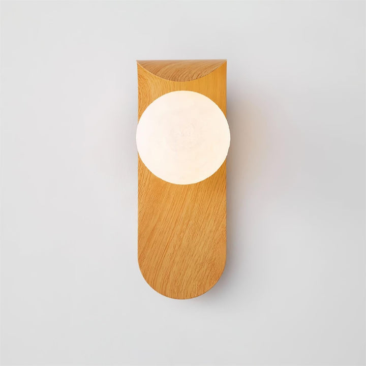 Faux-Wood Curved Arm Sconce