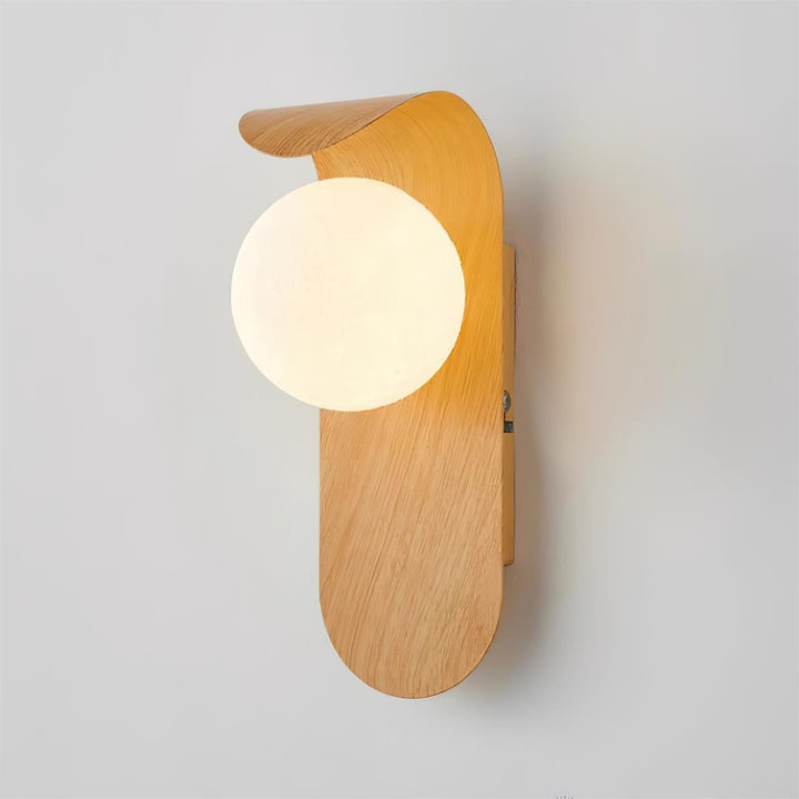 Faux-Wood Curved Arm Sconce