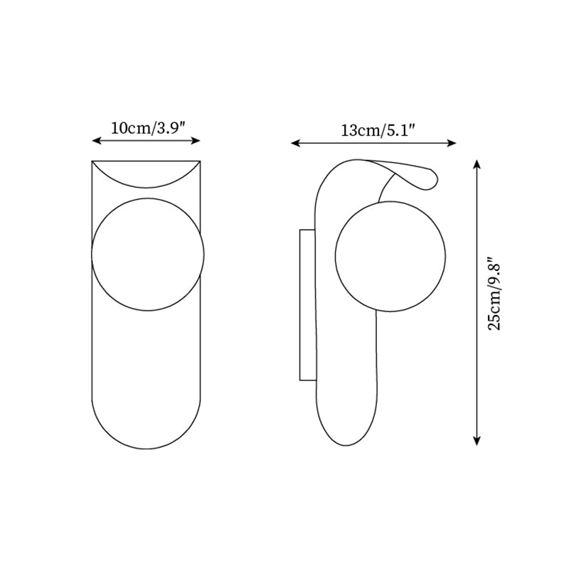 Faux-Wood Curved Arm Sconce
