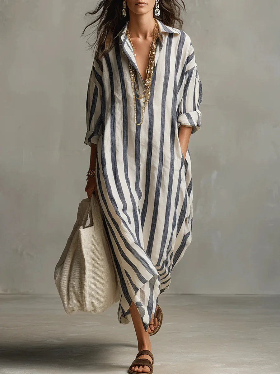 Casual Linen Shirt Dress for Women 0