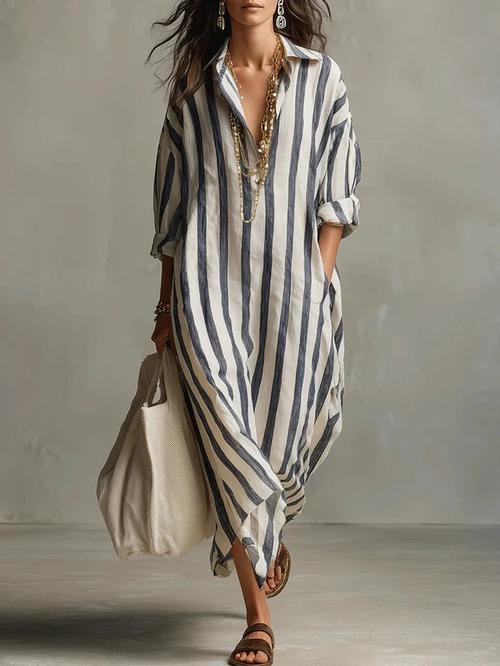 Casual Linen Shirt Dress for Women 0