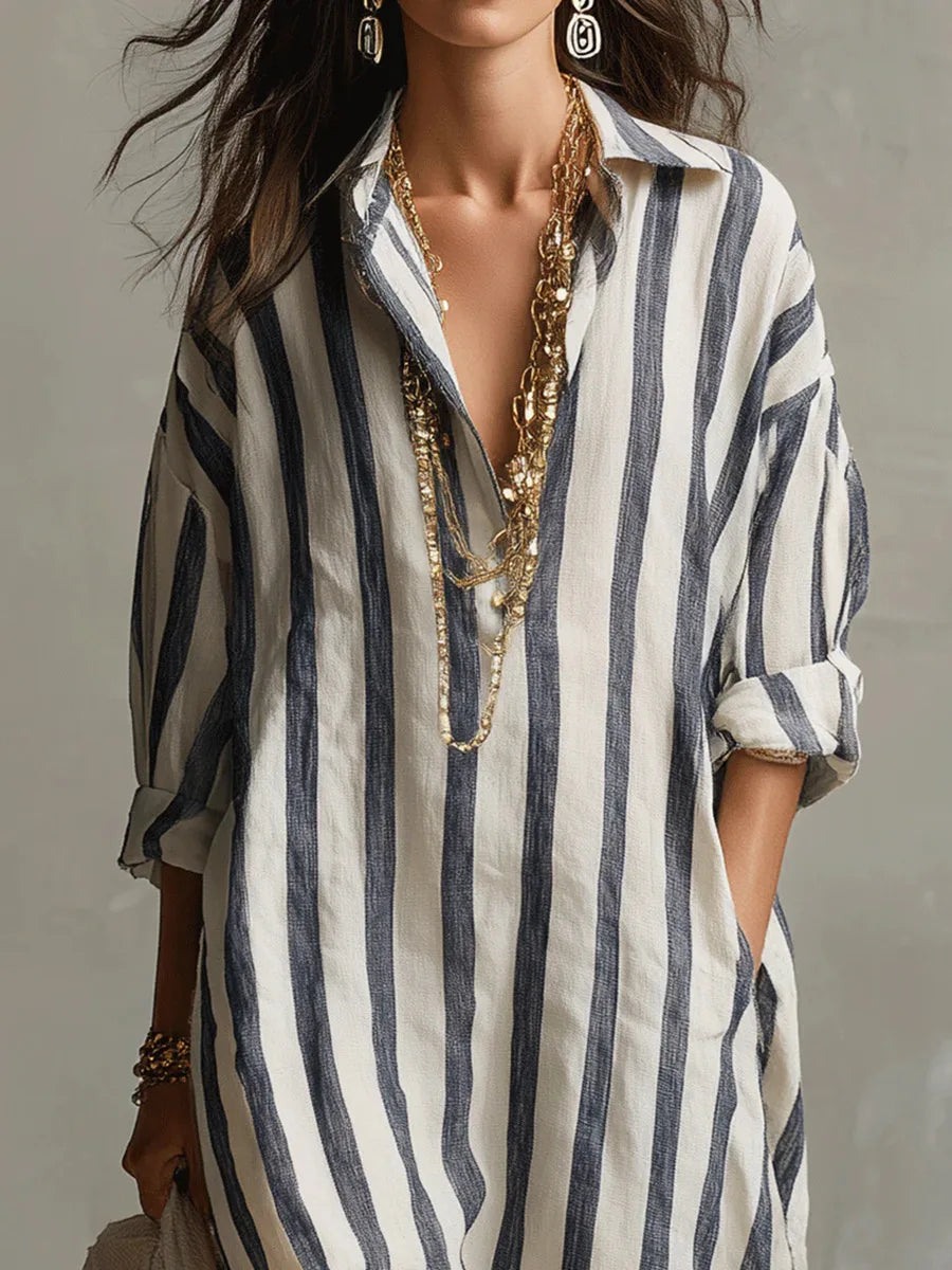Casual Linen Shirt Dress for Women 2