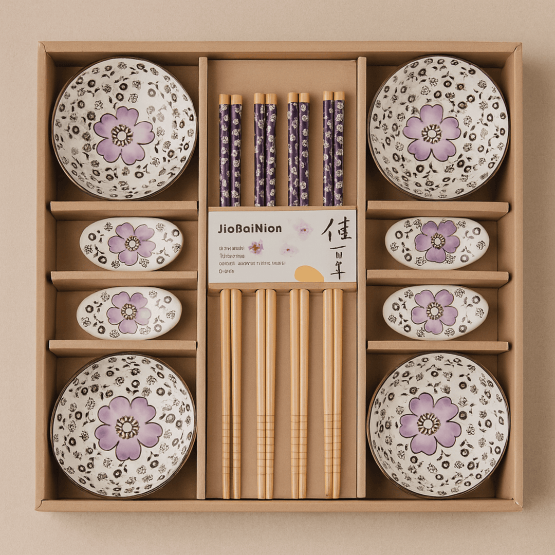 Ceramic Dinnerware Set with Cherry Blossom Design 0