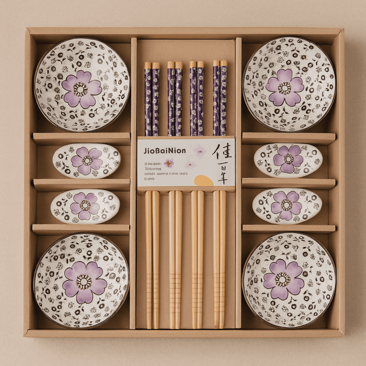 Ceramic Dinnerware Set with Cherry Blossom Design 0