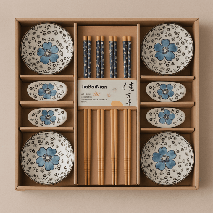 Ceramic Dinnerware Set with Cherry Blossom Design 2