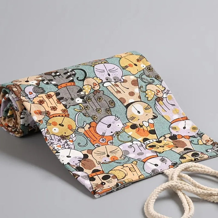Charming Canvas Cat Pencil Case Pouch 4