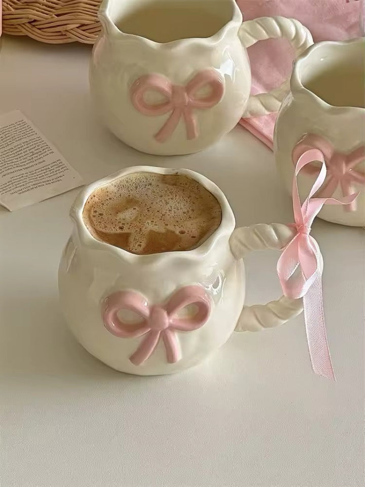 Charming Ceramic Bow Mug 3