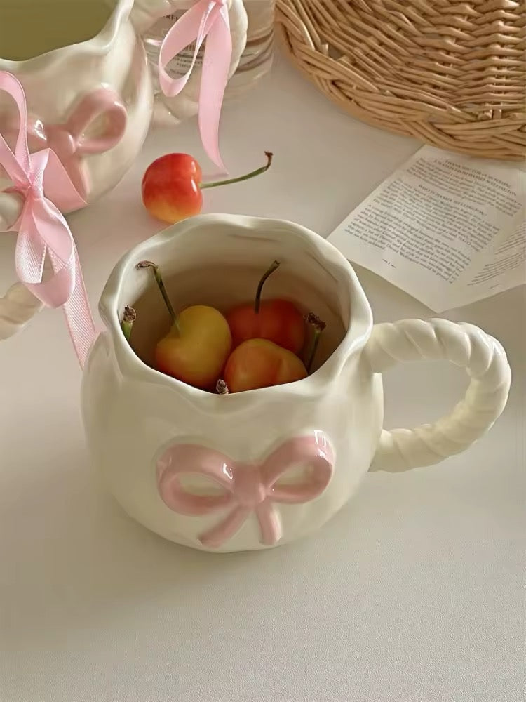 Charming Ceramic Bow Mug 4