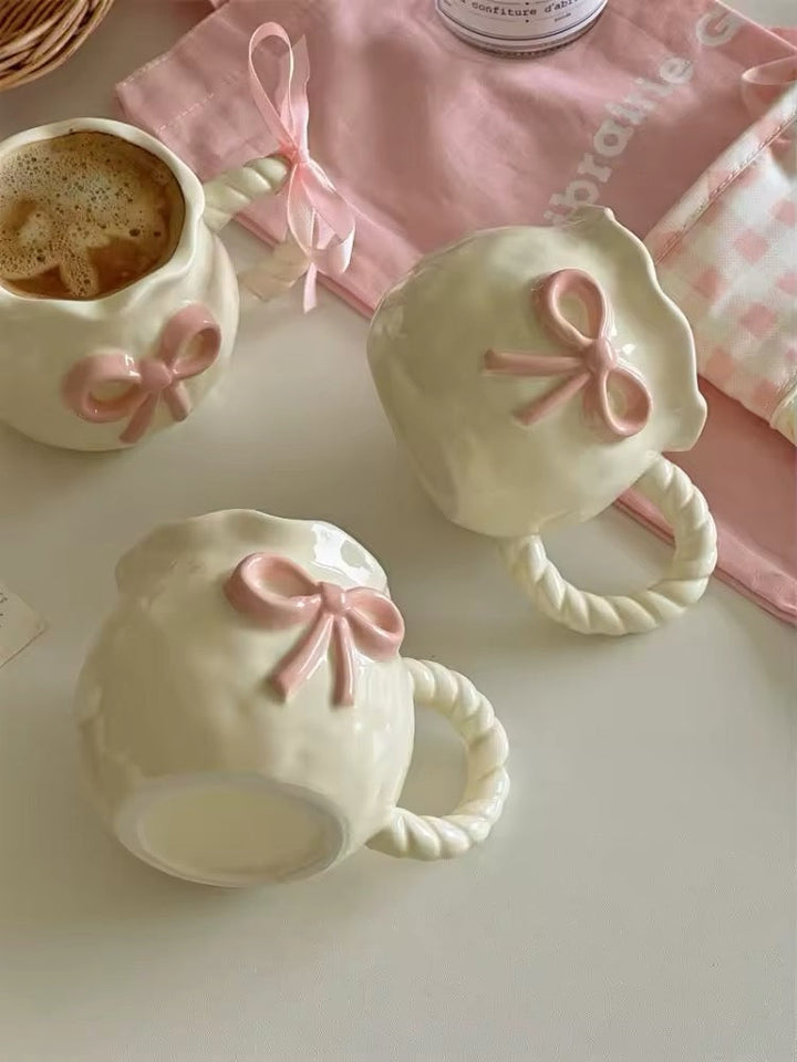 Charming Ceramic Bow Mug 5