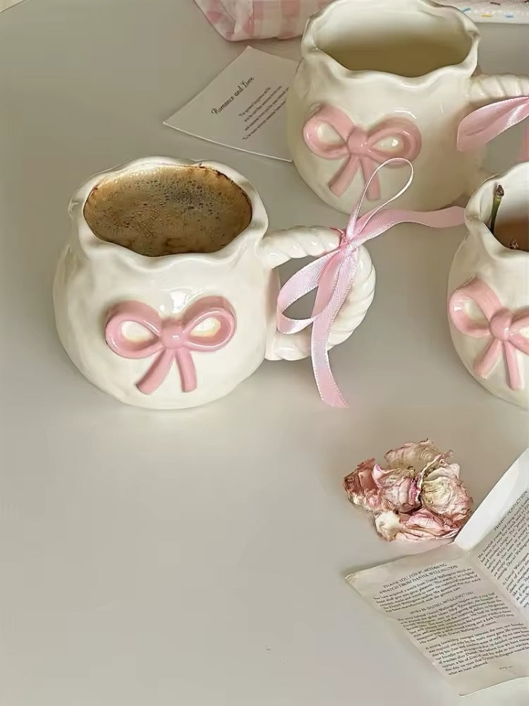 Charming Ceramic Bow Mug 6