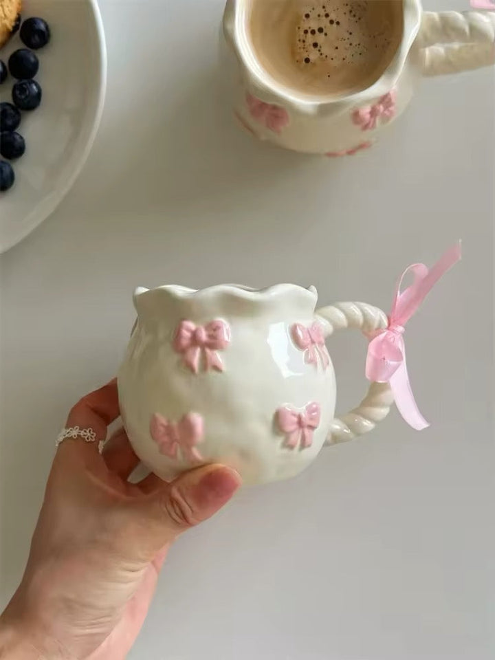 Charming Ceramic Bow Mug 9