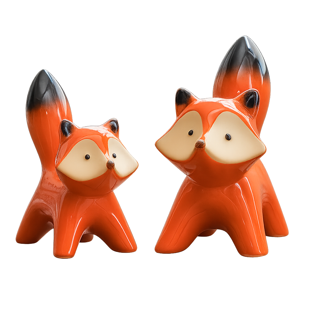 Charming Ceramic Fox Sculpture 0