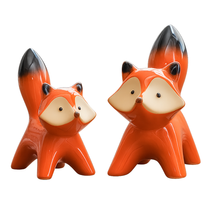 Charming Ceramic Fox Sculpture 0