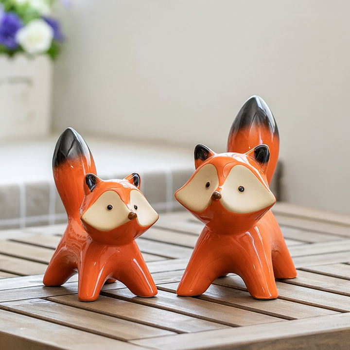 Charming Ceramic Fox Sculpture 2