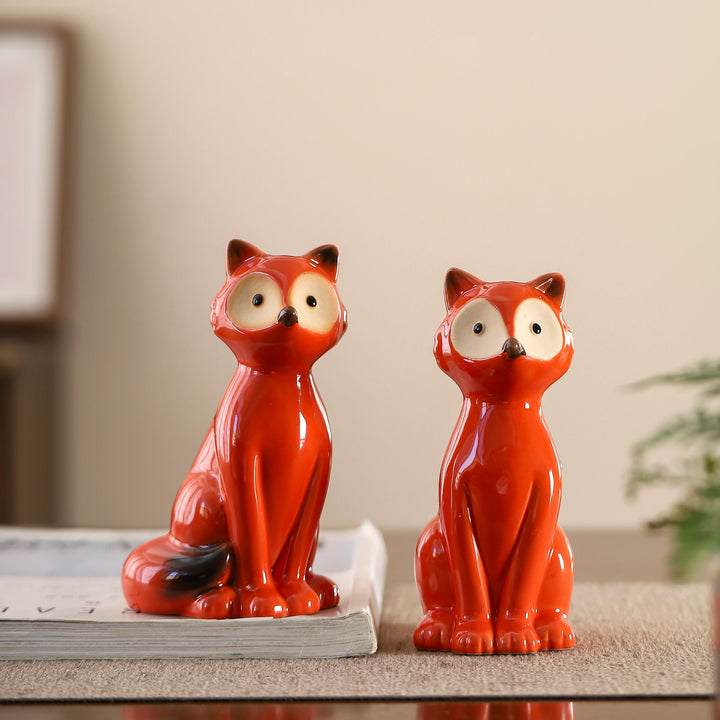 Charming Ceramic Fox Sculpture 3