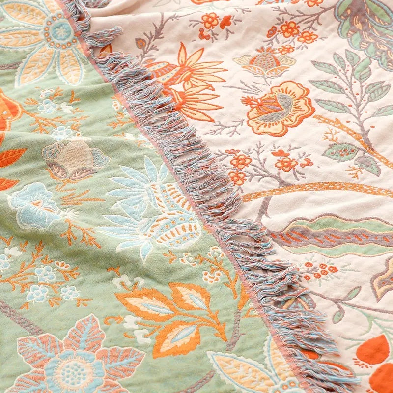 Charming Cotton Floral Throw Blanket 5