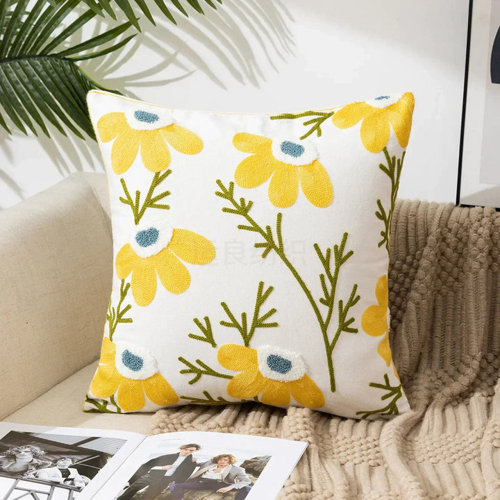 Charming Floral Cotton Cushion Cover 11