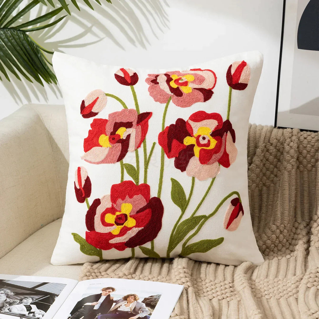 Charming Floral Cotton Cushion Cover 12