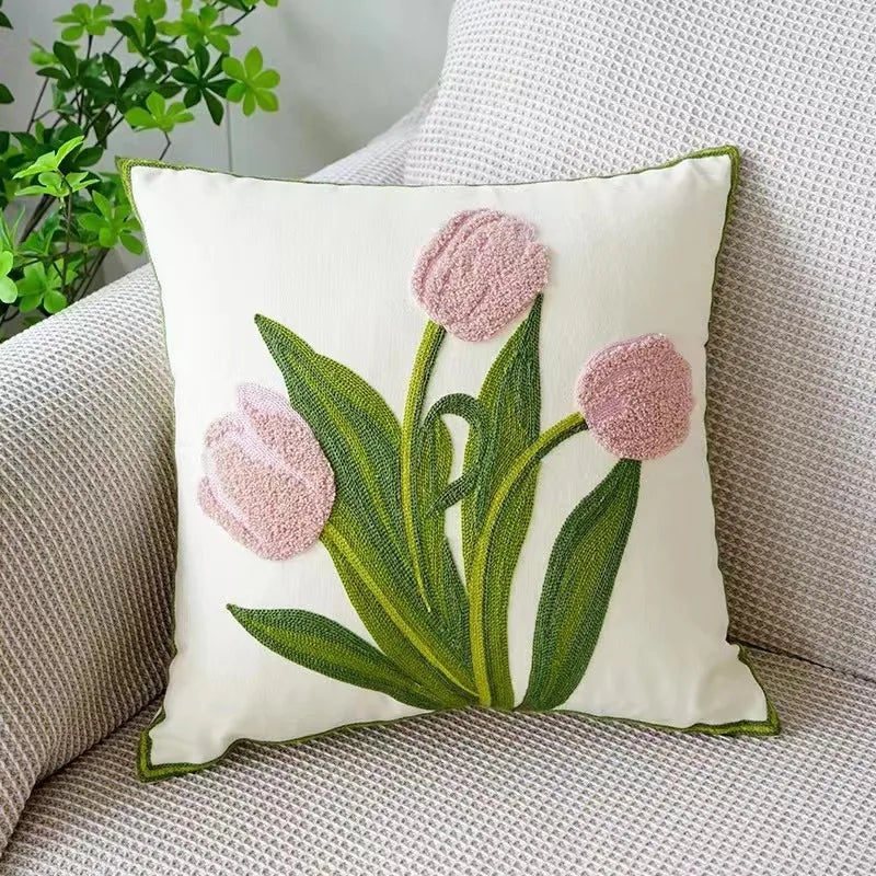 Charming Floral Cotton Cushion Cover 15
