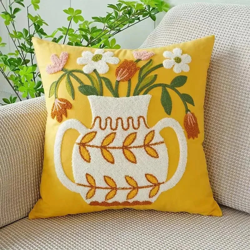 Charming Floral Cotton Cushion Cover 17