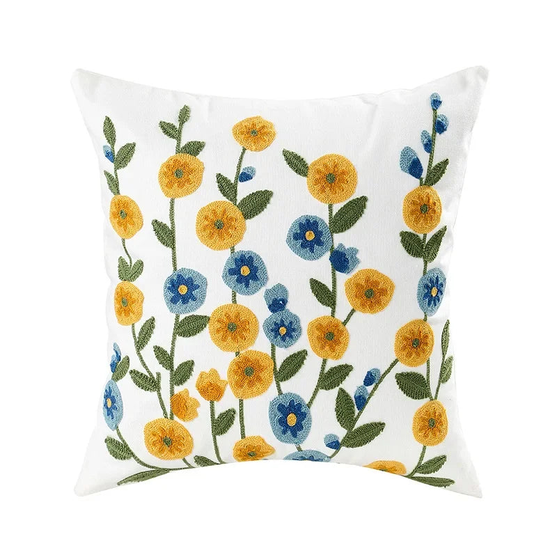 Charming Floral Cotton Cushion Cover 18