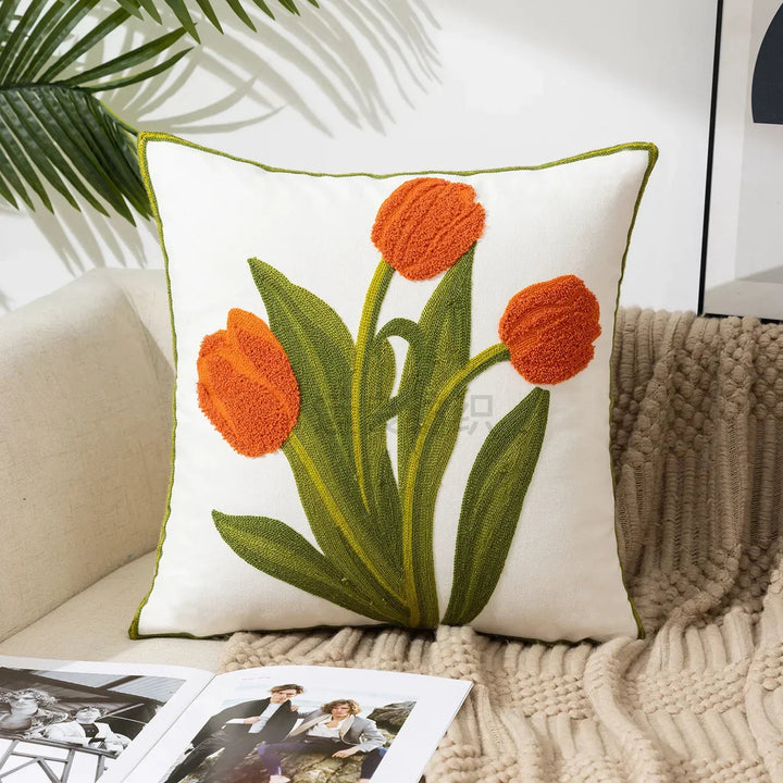Charming Floral Cotton Cushion Cover 21