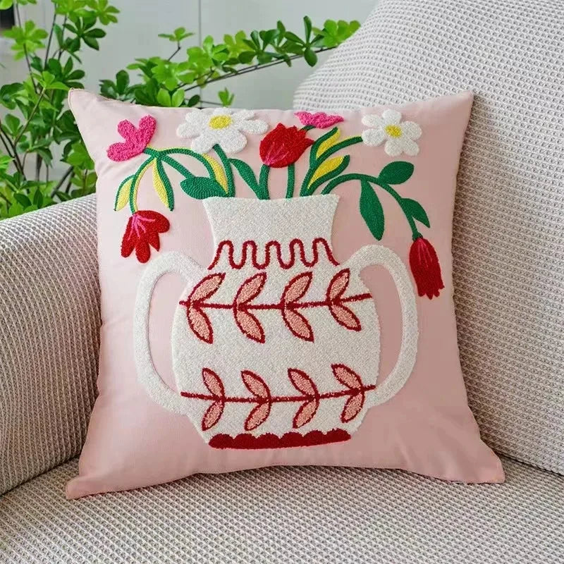 Charming Floral Cotton Cushion Cover 22