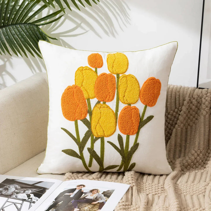 Charming Floral Cotton Cushion Cover 24