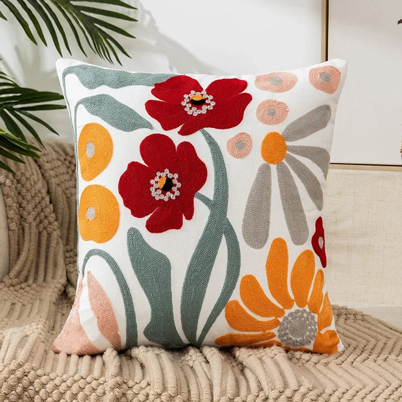 Charming Floral Cotton Cushion Cover 3