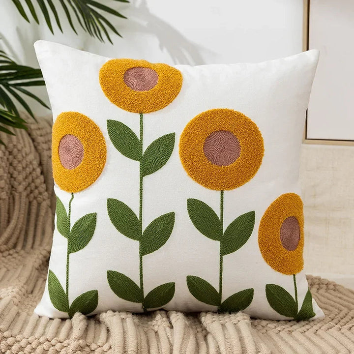 Charming Floral Cotton Cushion Cover 6