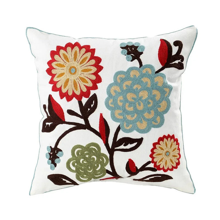 Charming Floral Cotton Cushion Cover 7