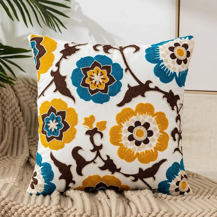 Charming Floral Cotton Cushion Cover 9