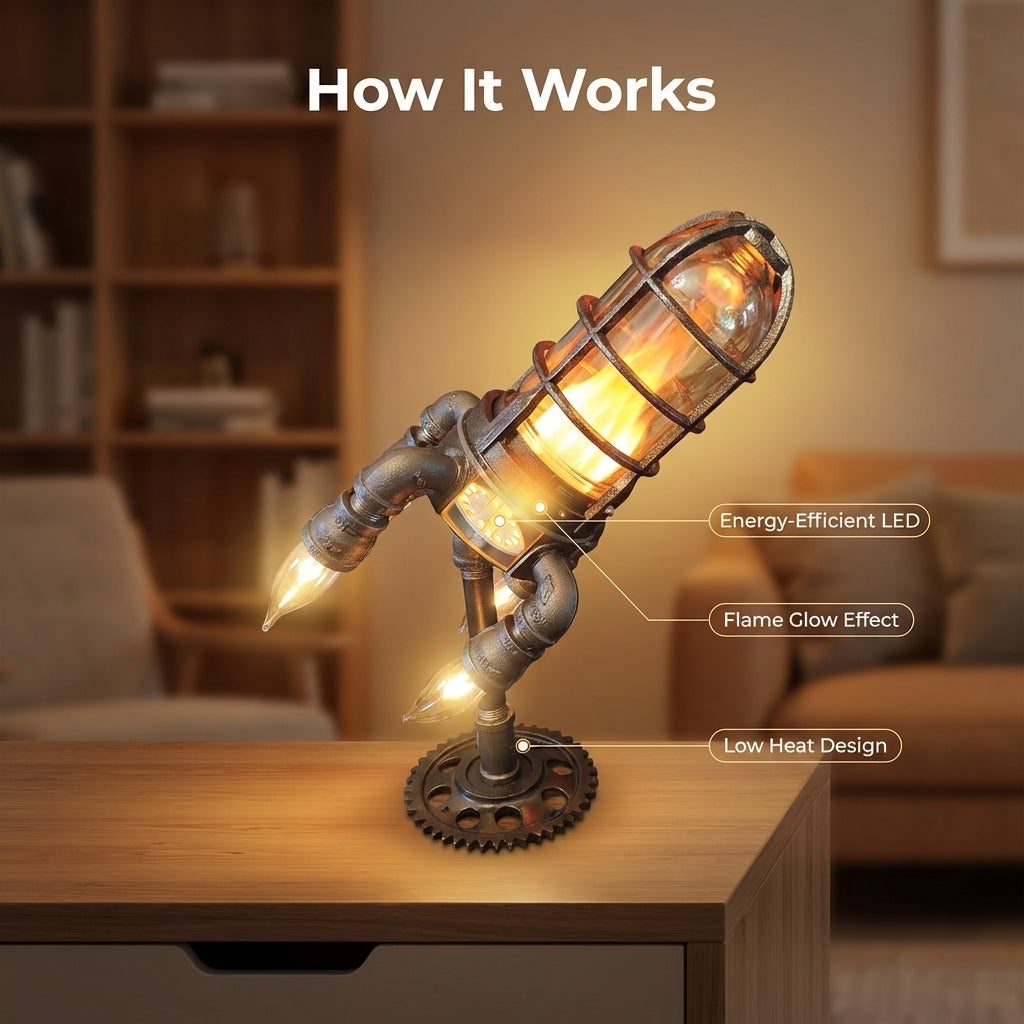 Charming Industrial Rocket Lamp 3