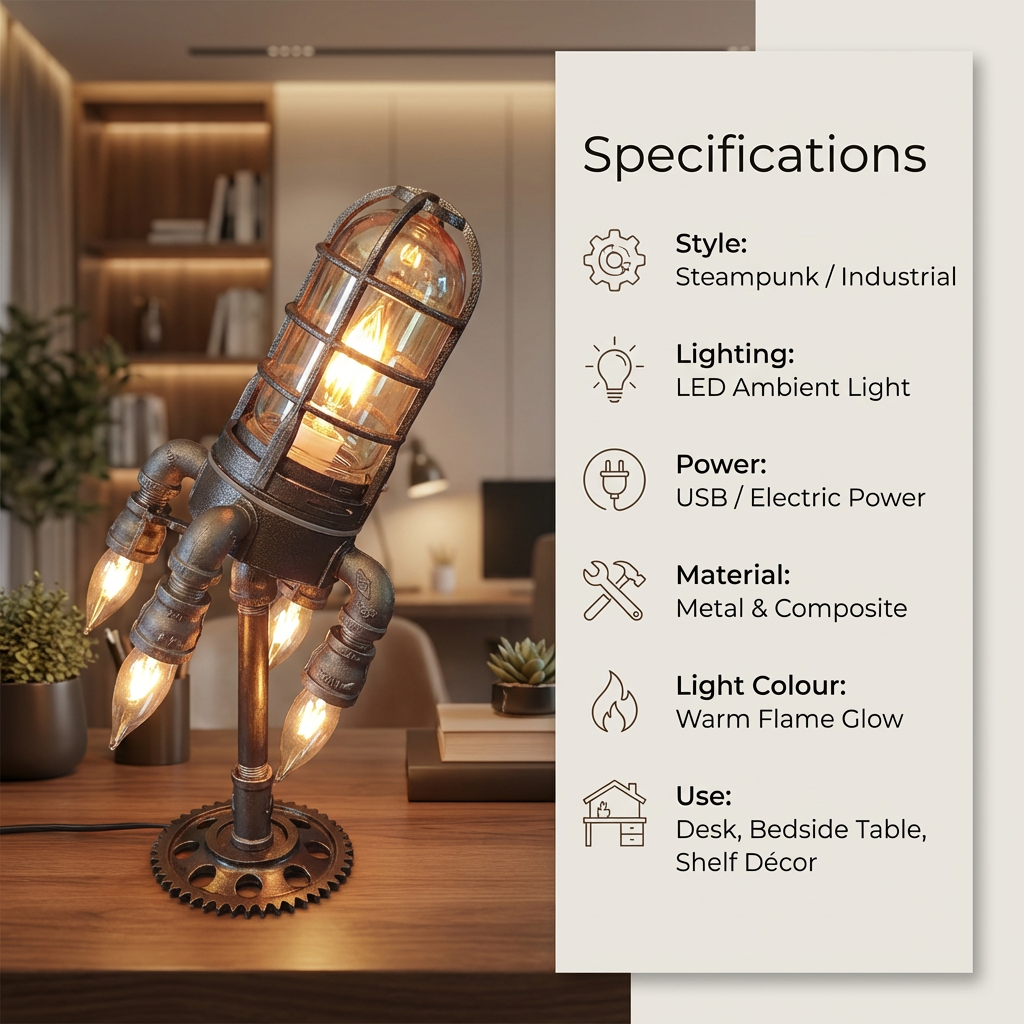Charming Industrial Rocket Lamp 4