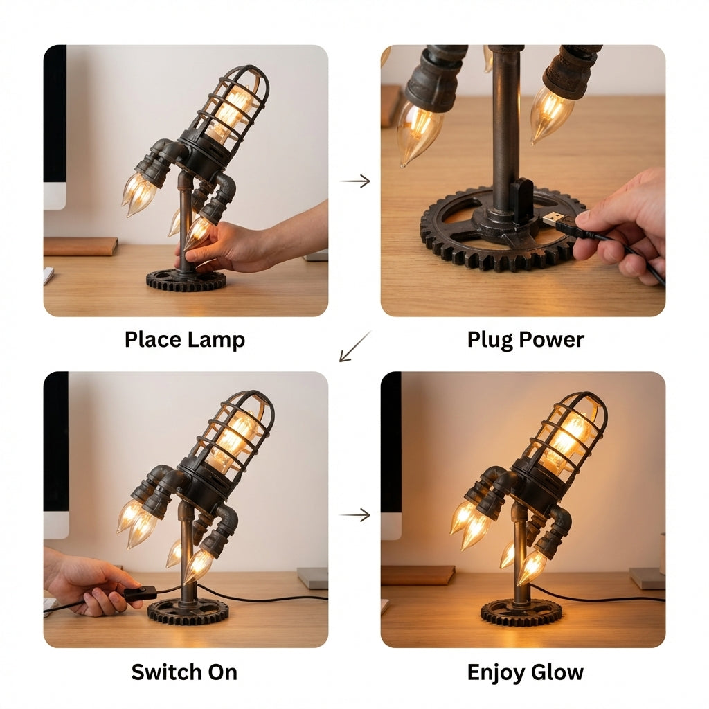 Charming Industrial Rocket Lamp 6