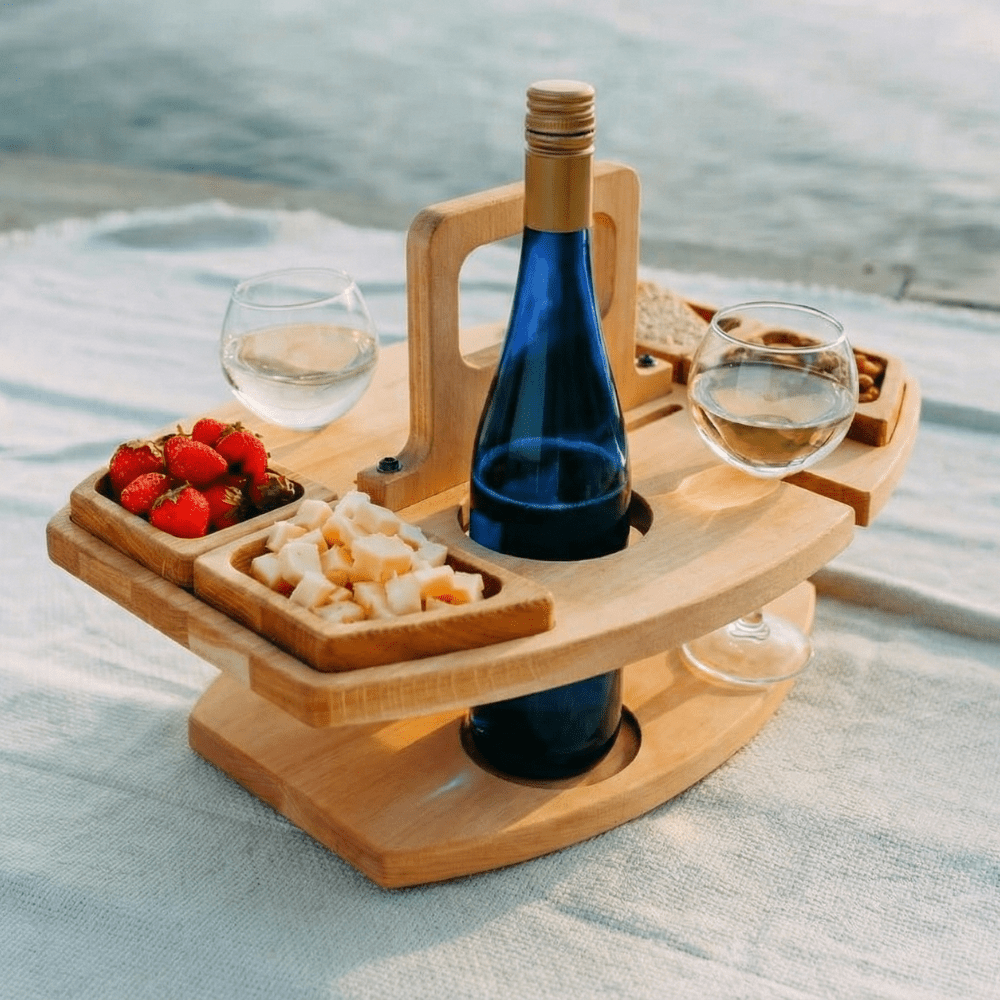 Charming Natural Wood Wine Table 3