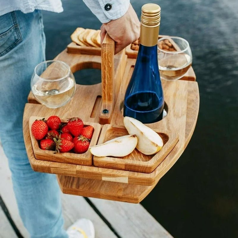 Charming Natural Wood Wine Table 4