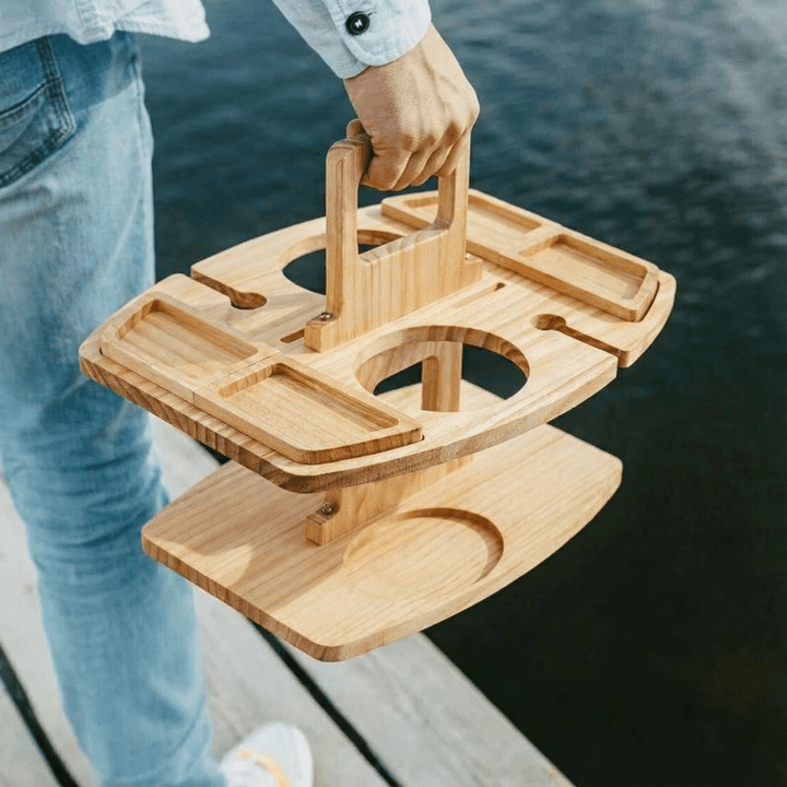 Charming Natural Wood Wine Table 8