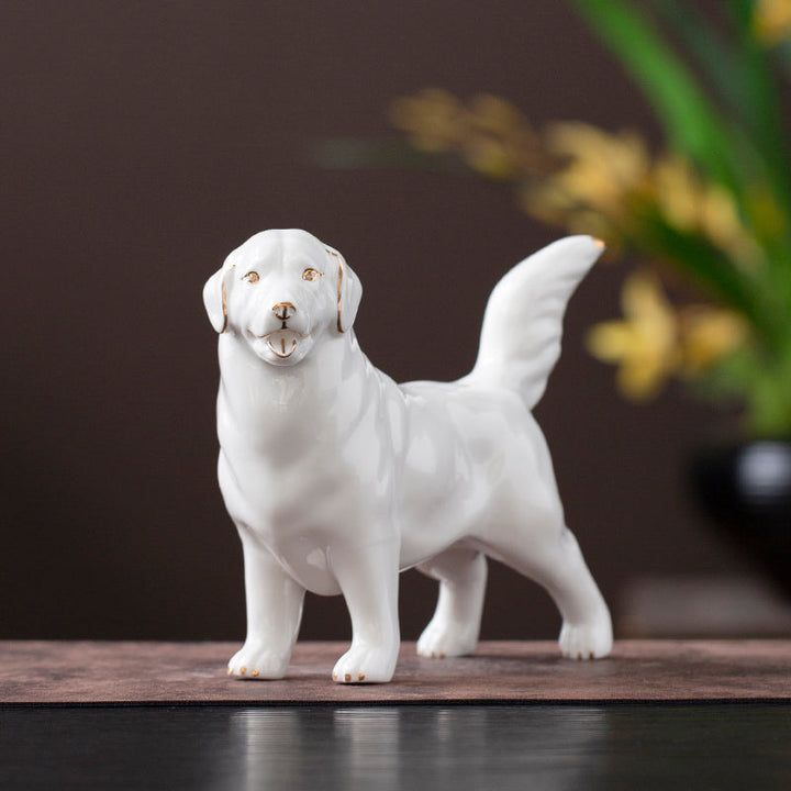 Charming Porcelain Dog Sculpture 1