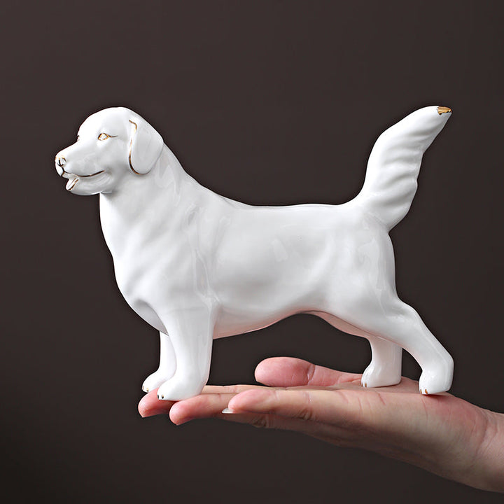 Charming Porcelain Dog Sculpture 2