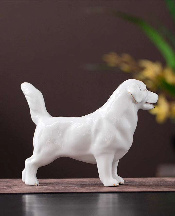 Charming Porcelain Dog Sculpture 3