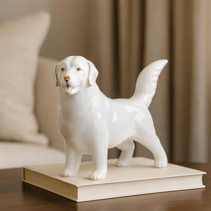Charming Porcelain Dog Sculpture 4