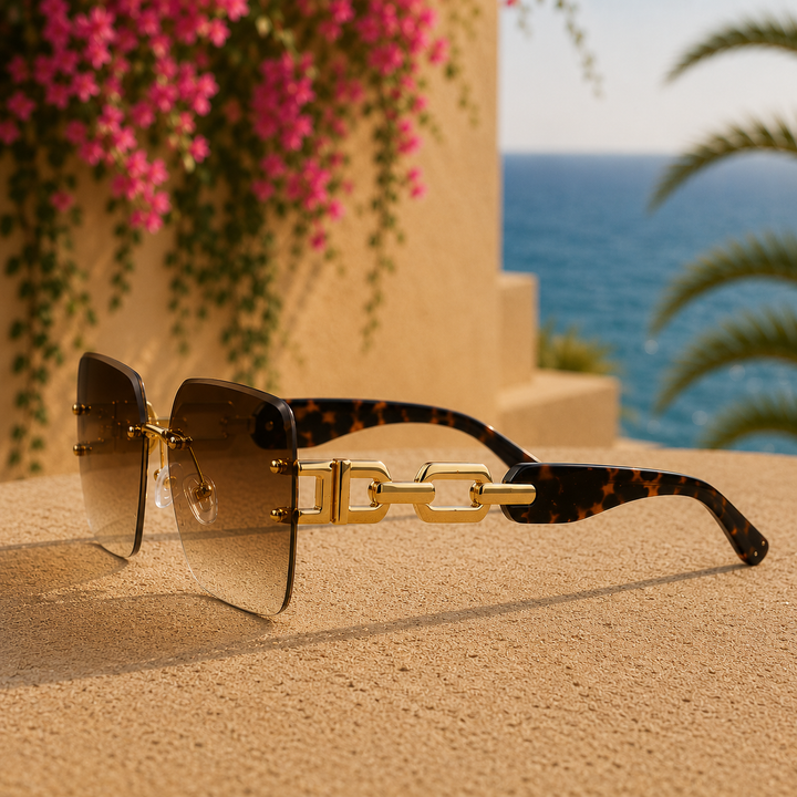 Havana Brown Aureo Luxe Sunglasses detail